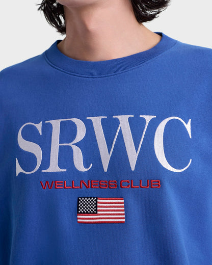 Sporty & Rich Nautical Embroidered Crewneck - Team Blue/White