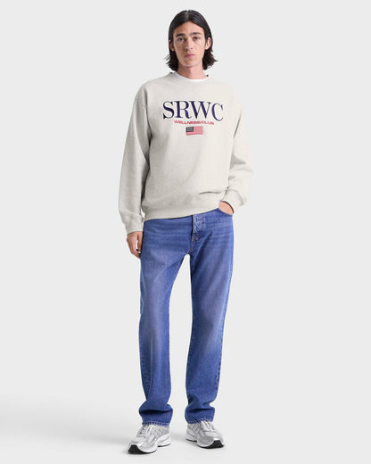 Sporty & Rich Nautical Embroidered Crewneck - Heather Gray