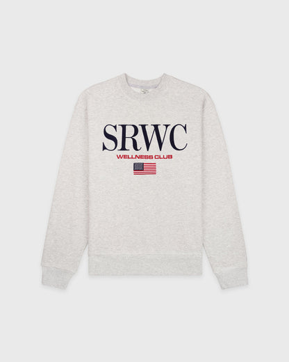 Sporty & Rich Nautical Embroidered Crewneck - Heather Gray