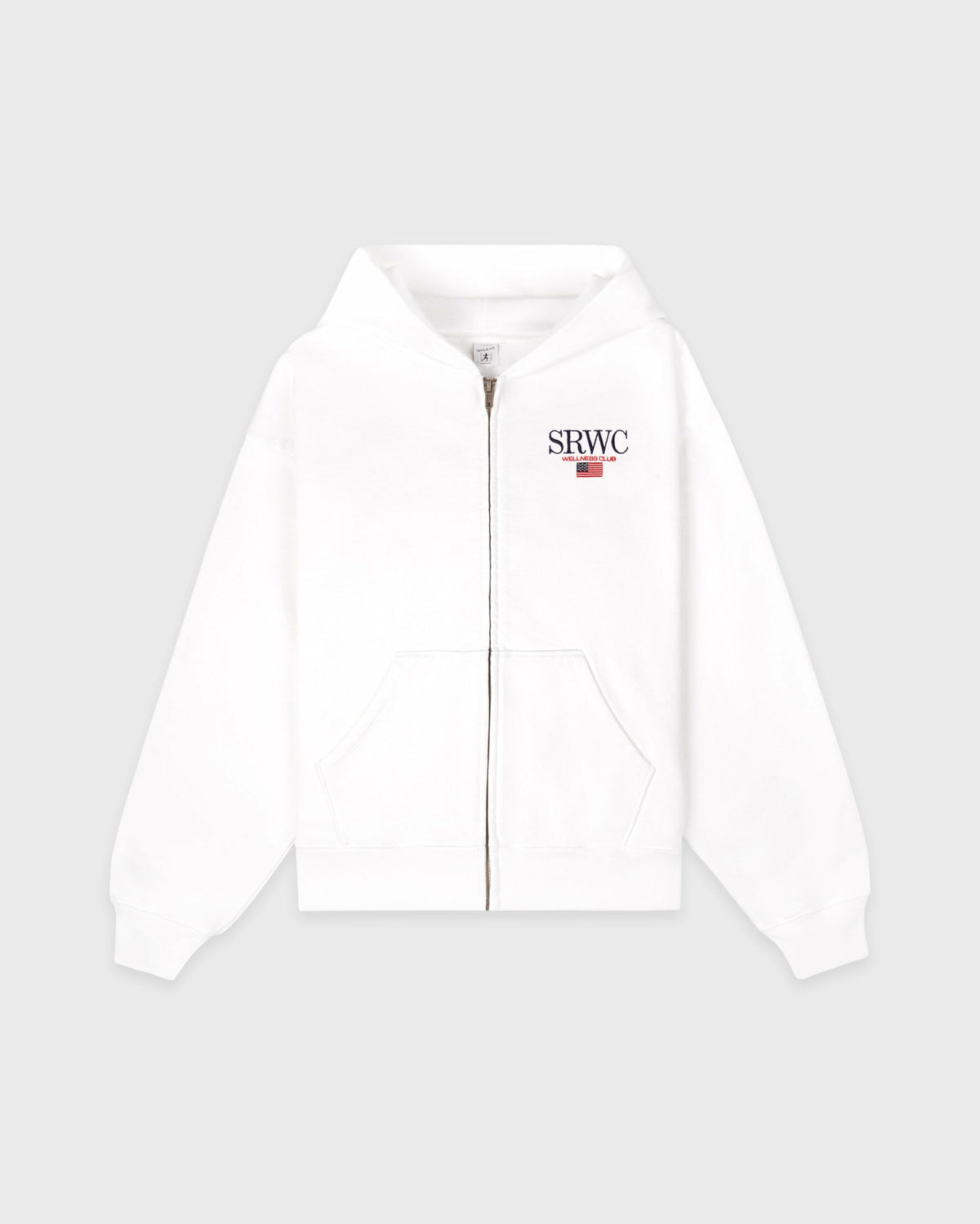 Sporty & Rich Nautical Embroidered Zip Hoodie - White