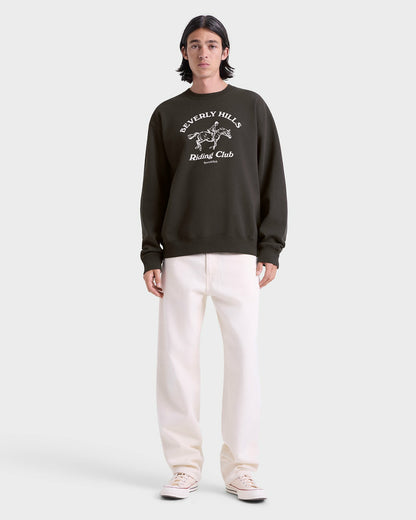 Sporty & Rich BH Riding Club Crewneck - Faded Black/White