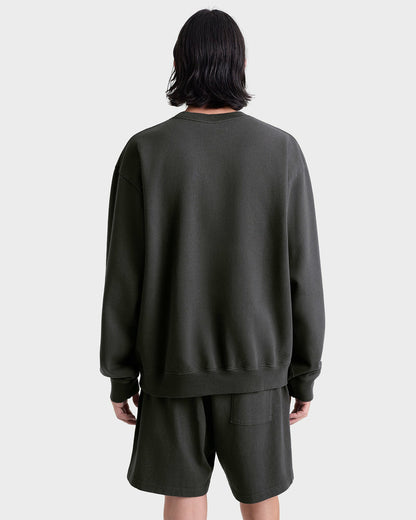Sporty & Rich Stallion Crewneck - Faded Black/White