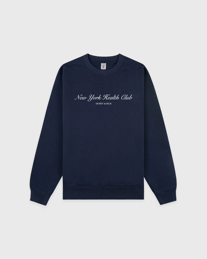 Sporty & Rich NY Health Club Crewneck - Navy/Ecru