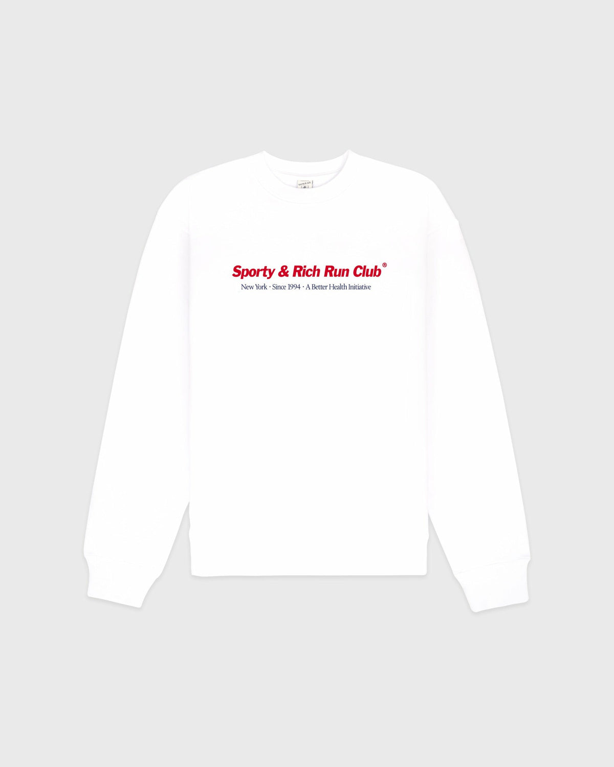 Sporty & Rich Run Club Crewneck - White/Ruby