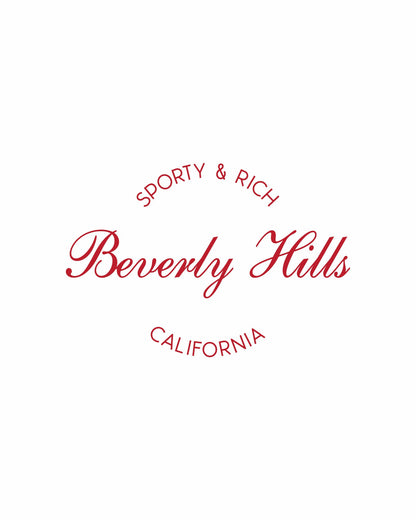 Sporty & Rich Beverly Script Crewneck - White/Ruby