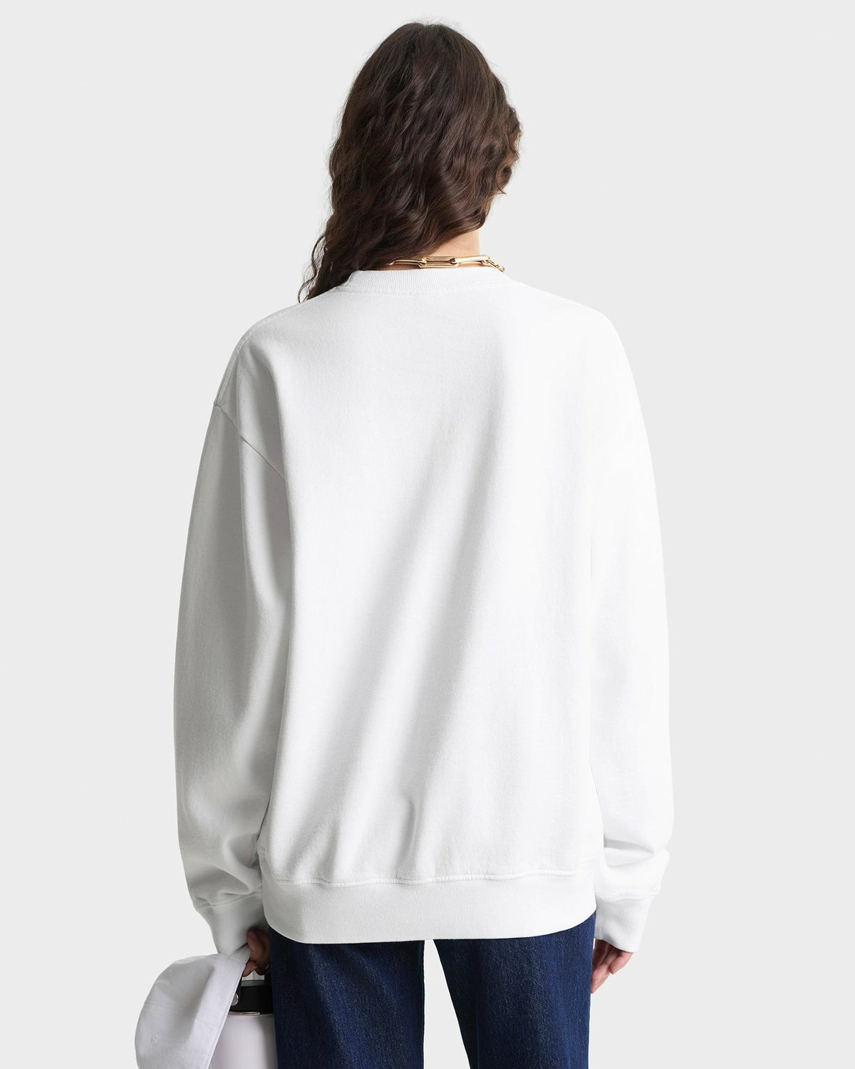 Sporty & Rich Beverly Script Crewneck - White/Ruby