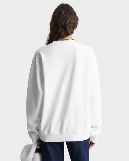 Sporty & Rich Beverly Script Crewneck - White/Ruby