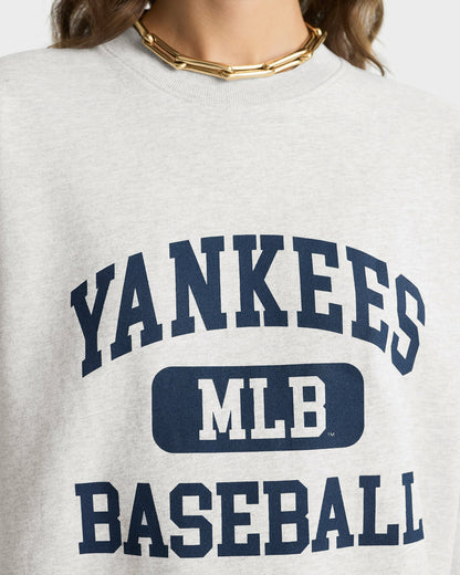 Sporty & Rich Yankees Ivy Crewneck - Heather Gray/Navy