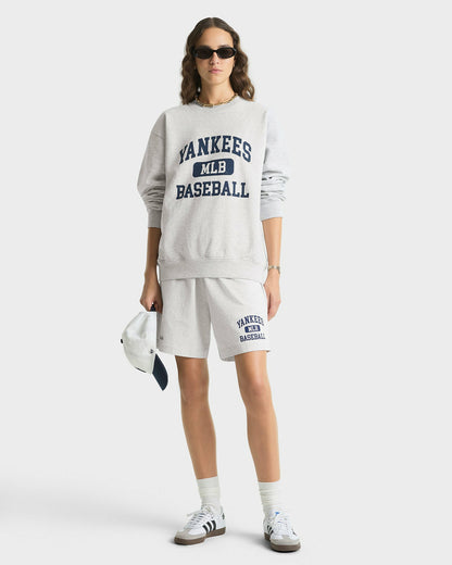 Sporty & Rich Yankees Ivy Crewneck - Heather Gray/Navy