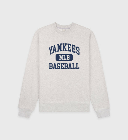 Sporty & Rich Yankees Ivy Crewneck - Heather Gray/Navy