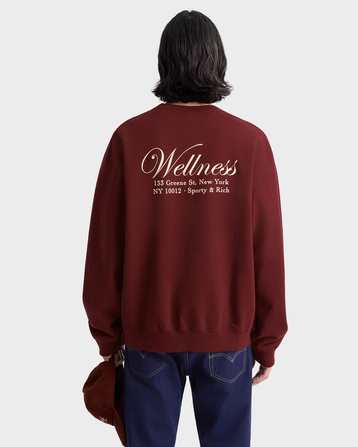 Sporty & Rich Soho Crewneck - Merlot/Cream