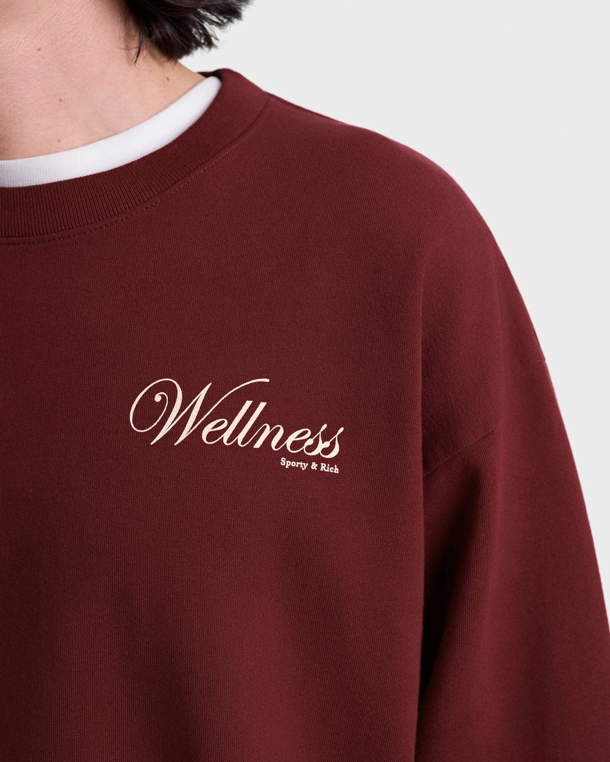Sporty & Rich Soho Crewneck - Merlot/Cream