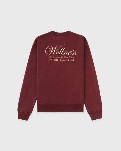 Sporty & Rich Soho Crewneck - Merlot/Cream