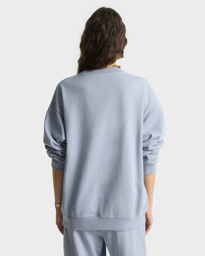 Sporty & Rich Signature Logo Embroidered Crewneck - Faded Blue/Navy