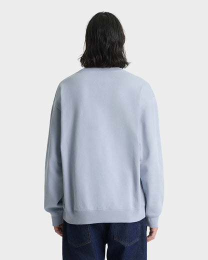 Sporty & Rich Signature Logo Embroidered Crewneck - Faded Blue/Navy