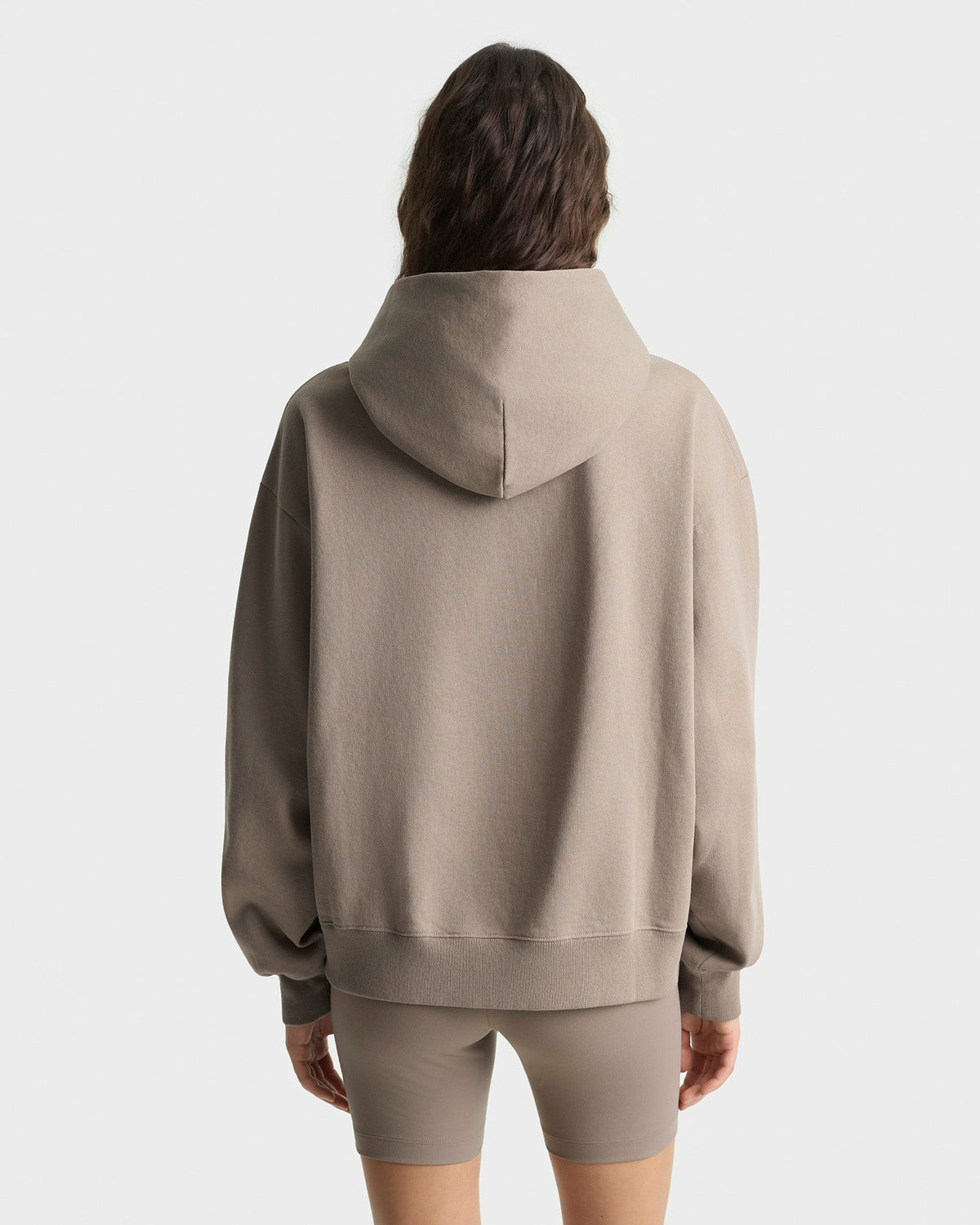 Sporty & Rich Signature Logo Embroidered Hoodie - Hazelnut/White