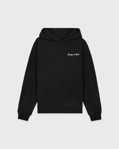 Sporty & Rich Signature Logo Embroidered Hoodie - Black/White