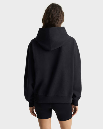Sporty & Rich Signature Logo Embroidered Hoodie - Black/White