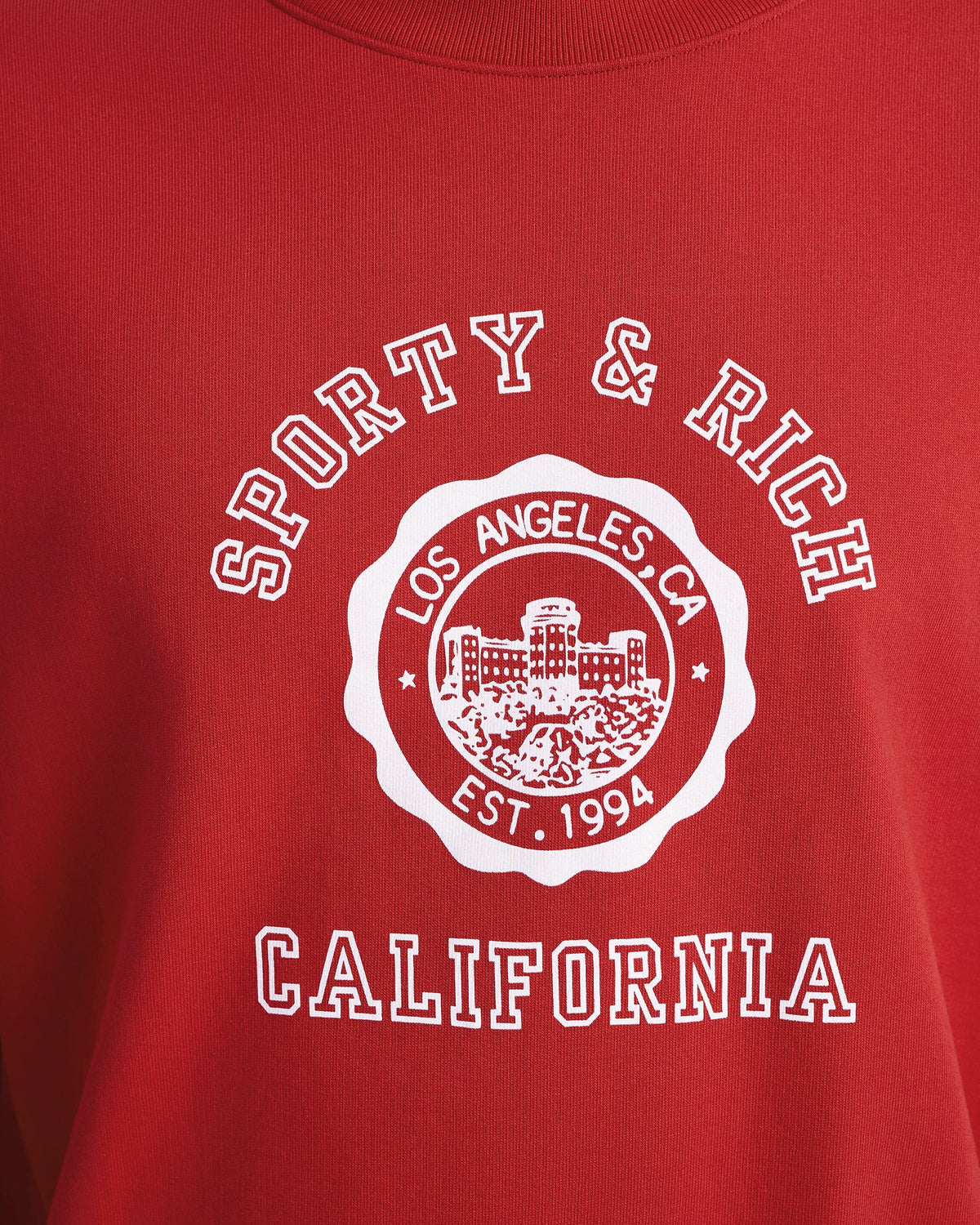Sporty & Rich California Emblem Crewneck - Ruby/White
