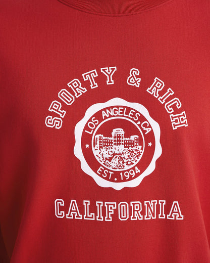 Sporty & Rich California Emblem Crewneck - Ruby/White
