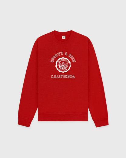 Sporty & Rich California Emblem Crewneck - Ruby/White