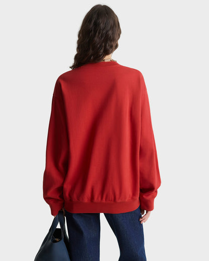 Sporty & Rich S&R Ivy Crewneck - Ruby/Navy