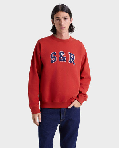 Sporty & Rich S&R Ivy Crewneck - Ruby/Navy