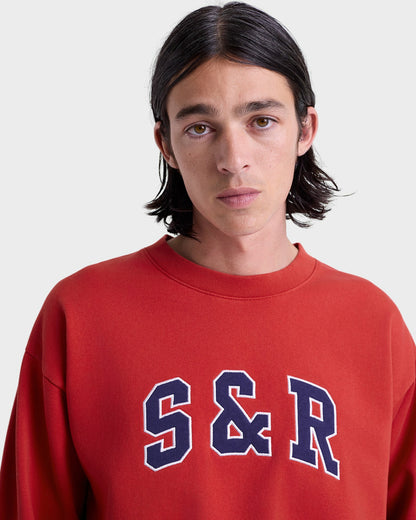 Sporty & Rich S&R Ivy Crewneck - Ruby/Navy