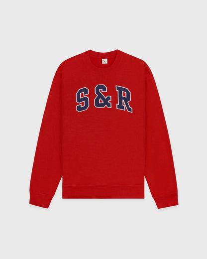 Sporty & Rich S&R Ivy Crewneck - Ruby/Navy