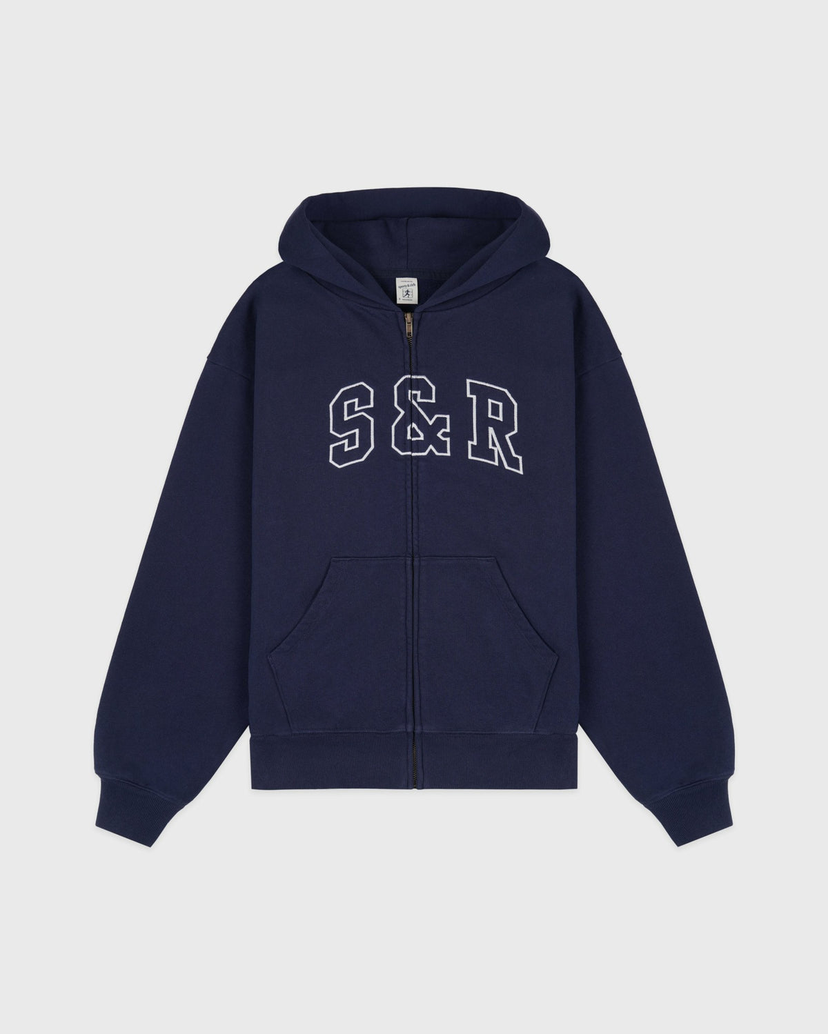 Sporty & Rich S&R Ivy Zip Hoodie - Navy/White