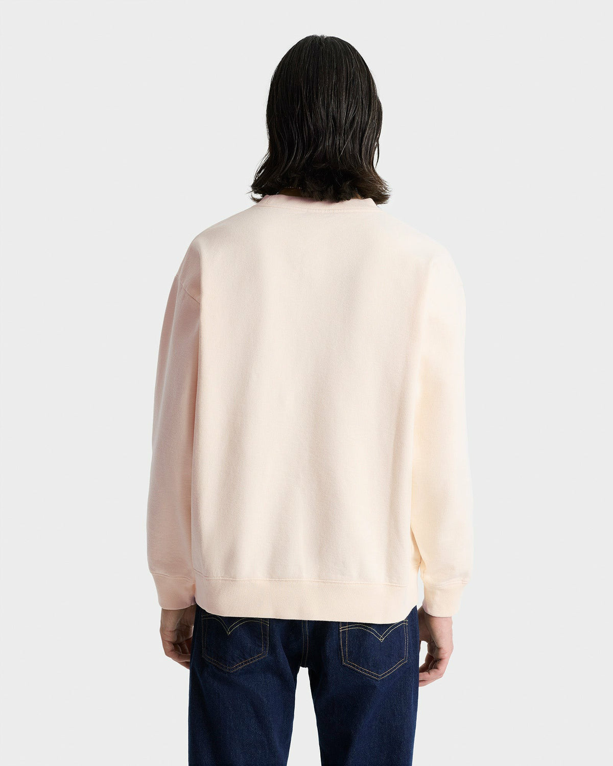 Sporty & Rich Wellness Club Embroidered Crewneck - Cream/Navy