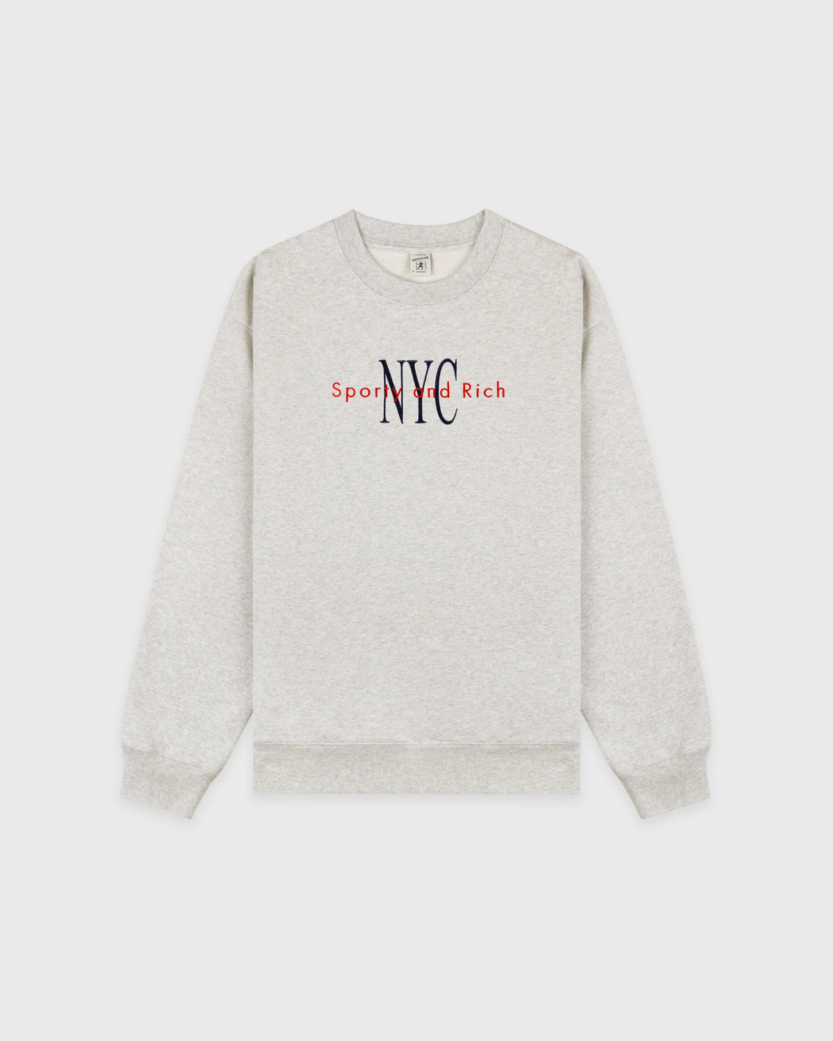 Sporty & Rich NY Minute Crewneck - Heather Gray/Navy
