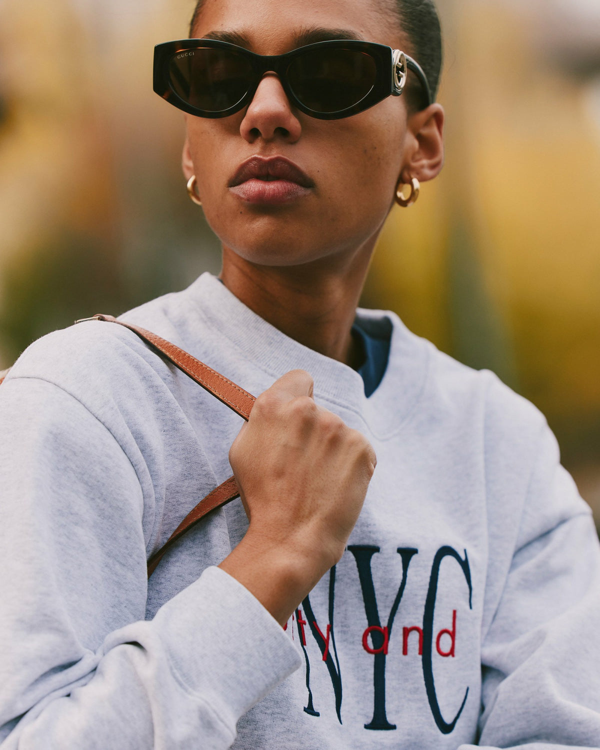 Sporty & Rich NY Minute Crewneck - Heather Gray/Navy