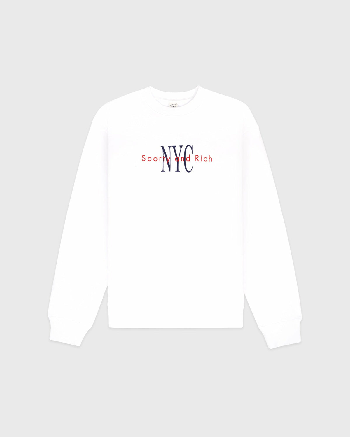 Sporty & Rich NY Minute Crewneck - White/Navy
