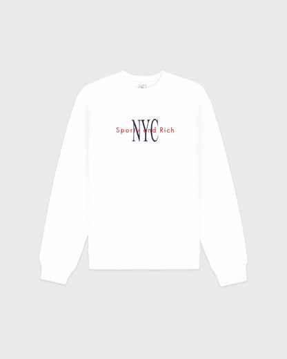 Sporty & Rich NY Minute Crewneck - White/Navy