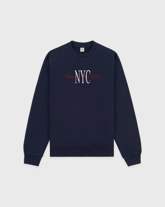 Sporty & Rich NY Minute Crewneck - Navy/White