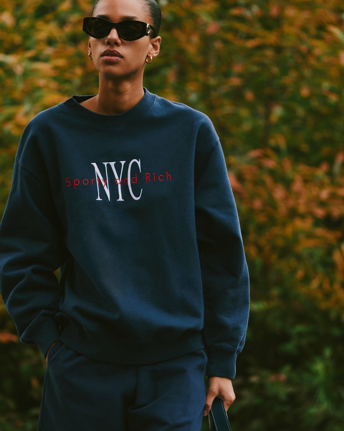 Sporty & Rich NY Minute Crewneck - Navy/White