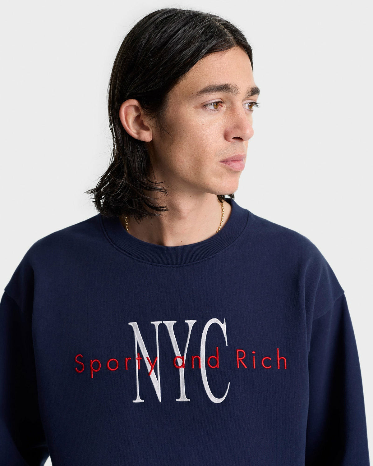 Sporty & Rich NY Minute Crewneck - Navy/White