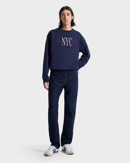 Sporty & Rich NY Minute Crewneck - Navy/White