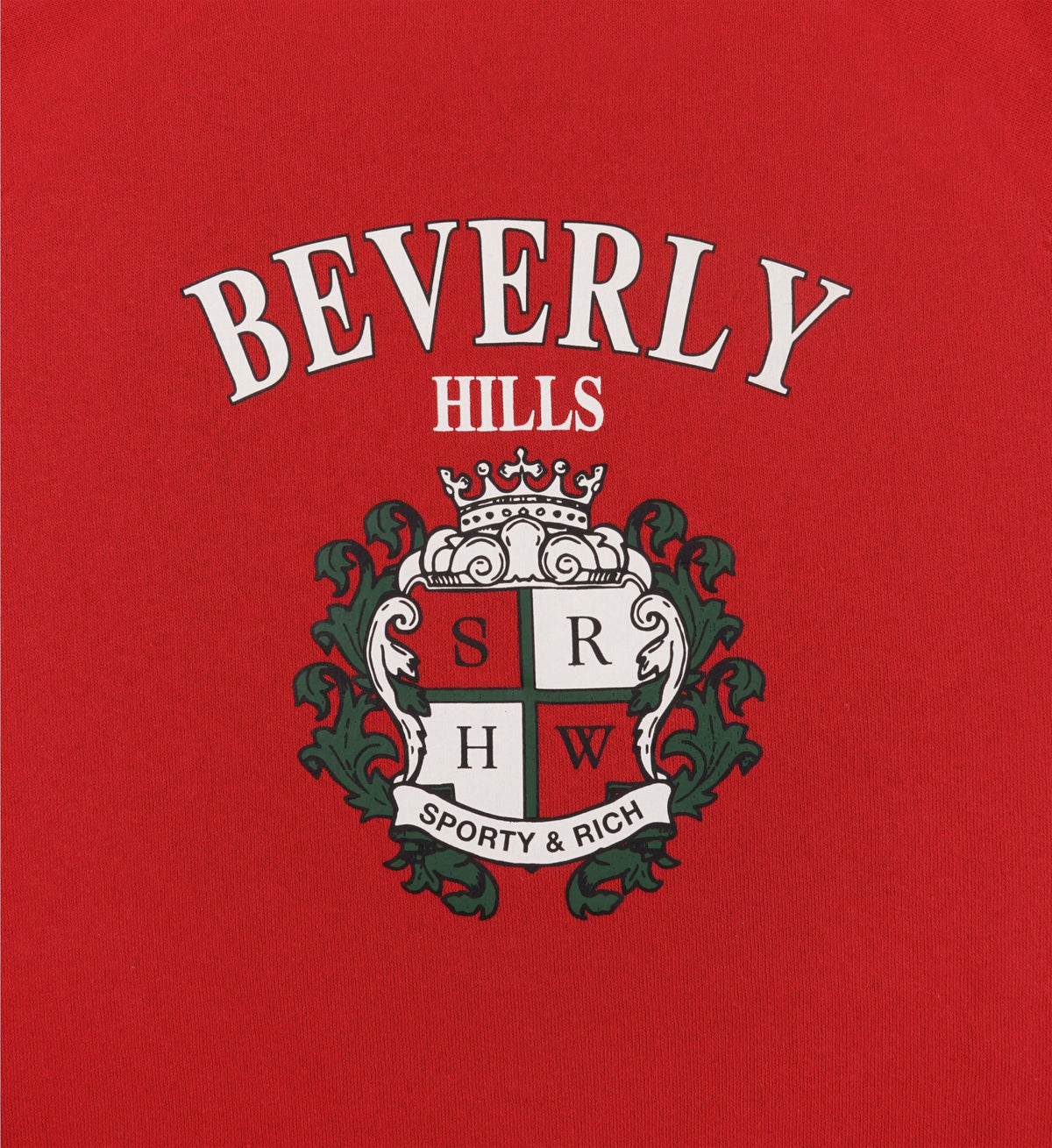 Sporty & Rich Beverly Hills Crest Soft Crewneck - Ruby