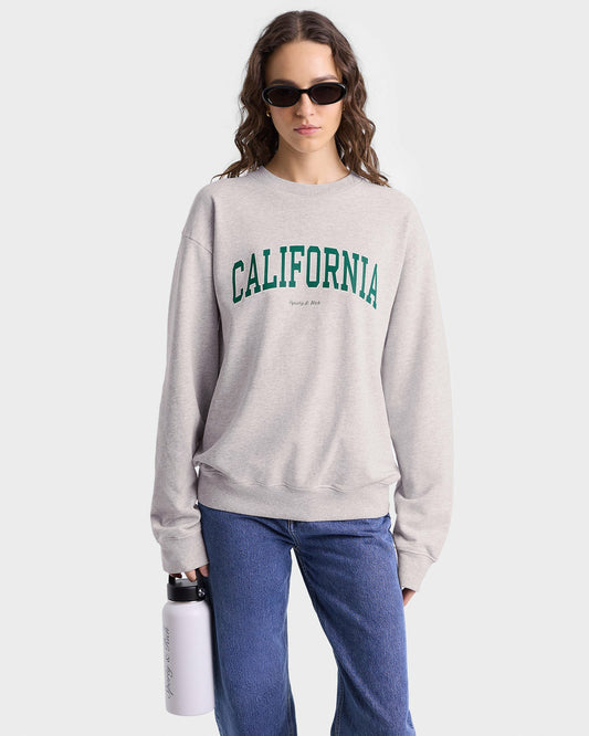 Sporty & Rich California Crewneck - Heather Gray/Alpine