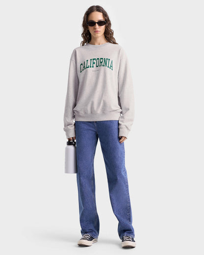 Sporty & Rich California Crewneck - Heather Gray/Alpine