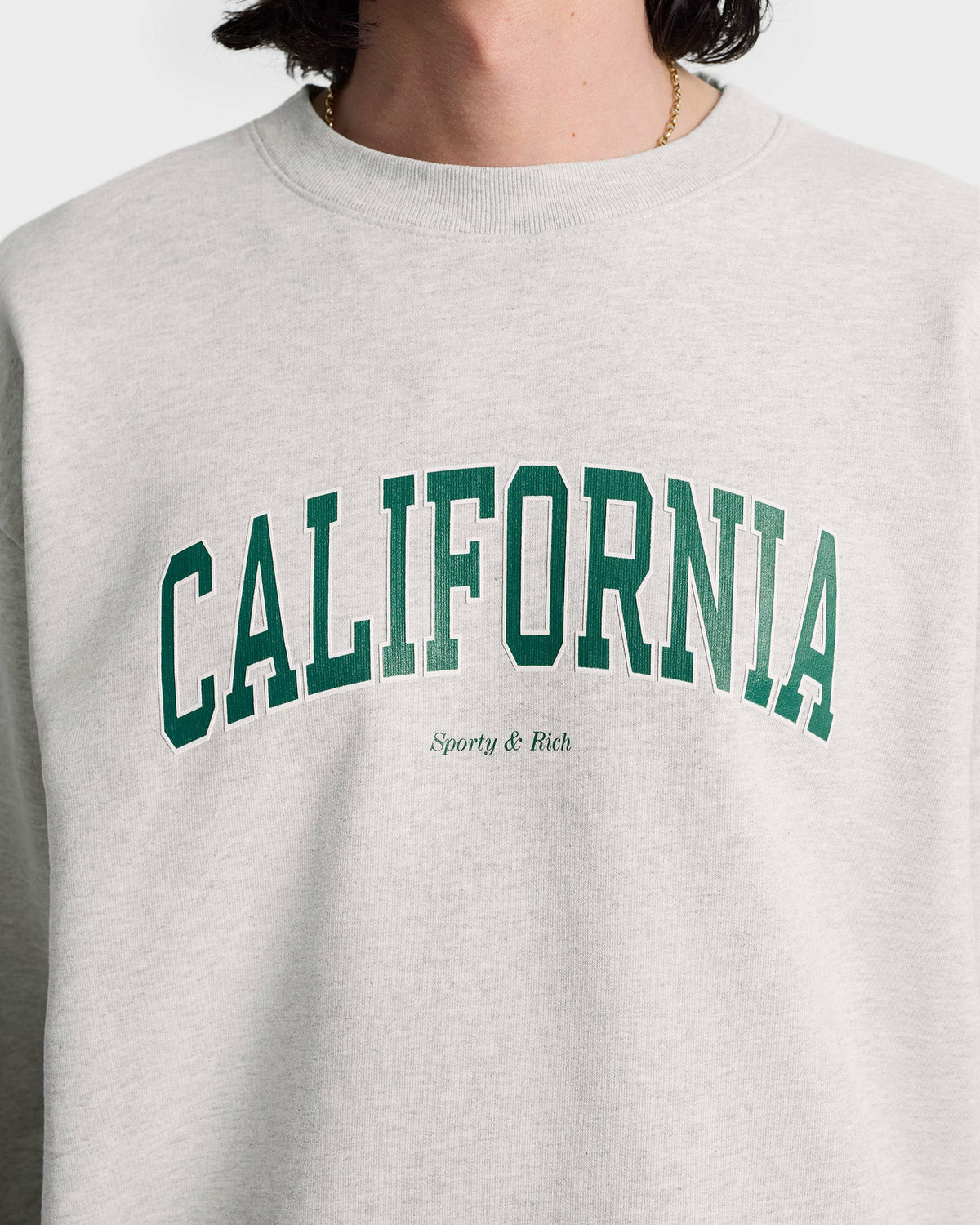 Sporty & Rich California Crewneck - Heather Gray/Alpine