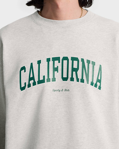 Sporty & Rich California Crewneck - Heather Gray/Alpine