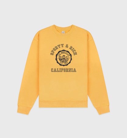 Sporty & Rich California Emblem Crewneck - Faded Gold