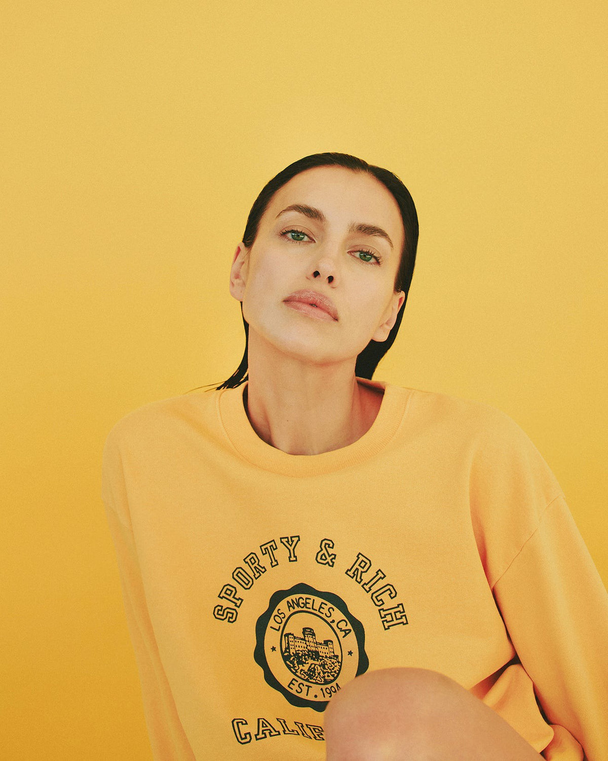 Sporty & Rich California Emblem Crewneck - Faded Gold
