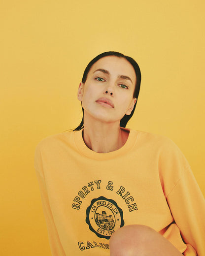 Sporty & Rich California Emblem Crewneck - Faded Gold