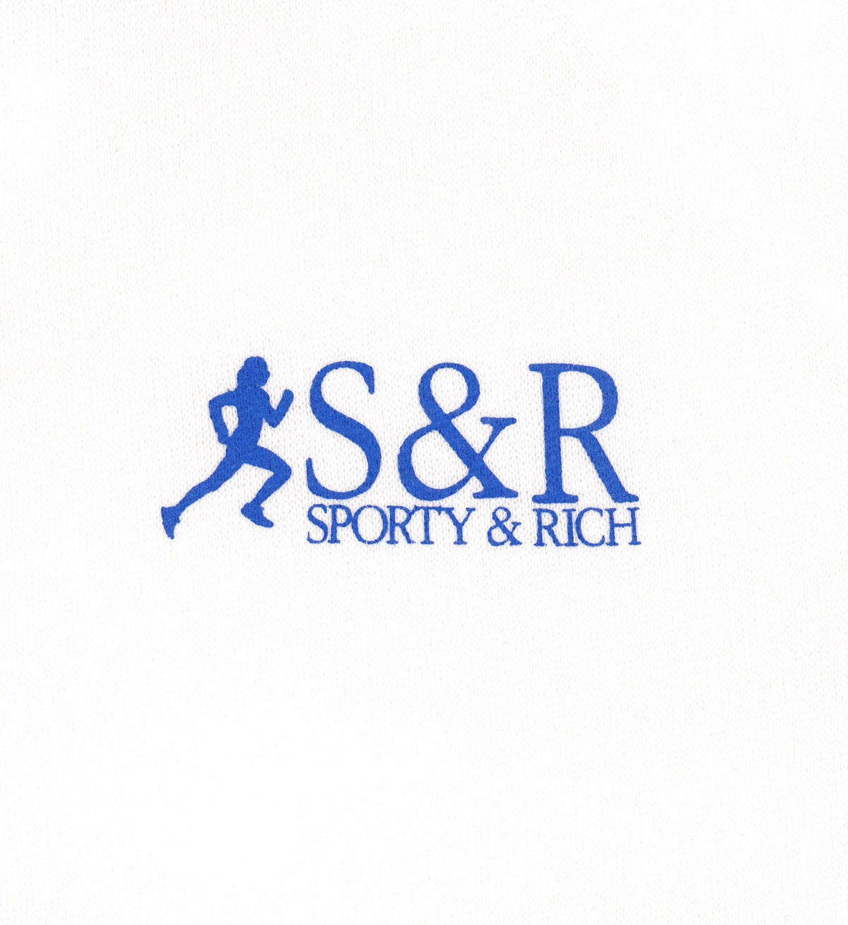 Sporty & Rich SR Runner Soft Crewneck - White/Team Blue