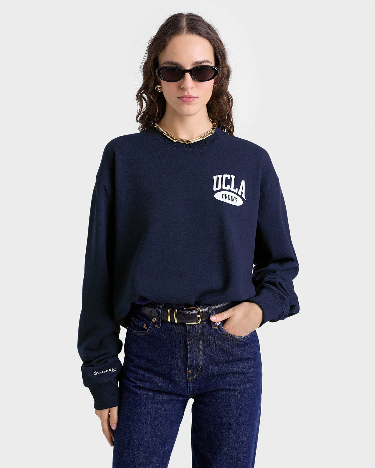 Sporty & Rich Westwood Crewneck - Navy/White