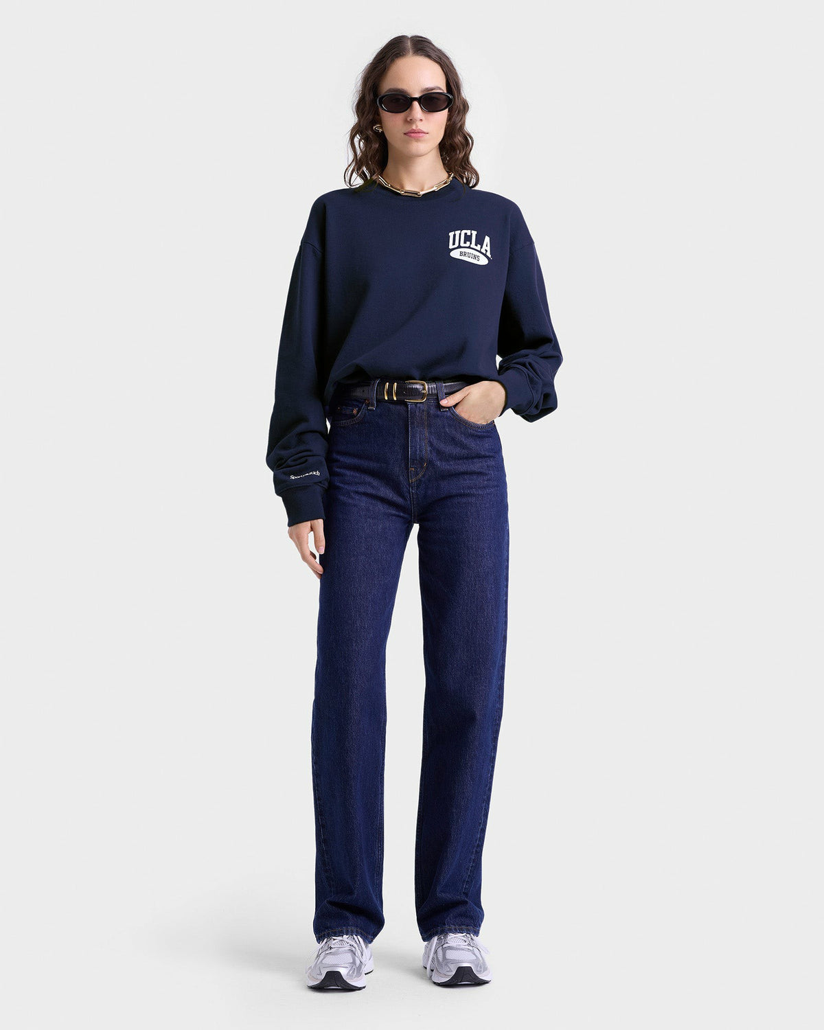 Sporty & Rich Westwood Crewneck - Navy/White